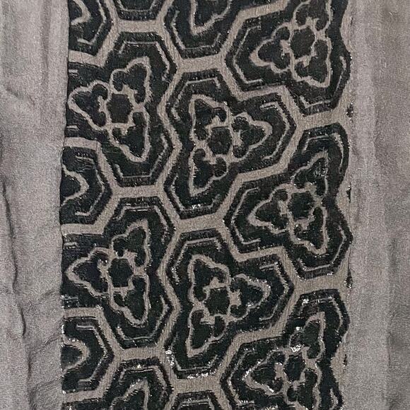 Vintage Clayden Silk Blend Sleeveless Blouse Velvet Burnout Accents Black Small - Picture 5 of 11